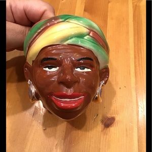 VINTAGE JOAN LEA AMERICANA LADY HEAD VASE AFRICAN AMERICAN NUBIAN GODDESS